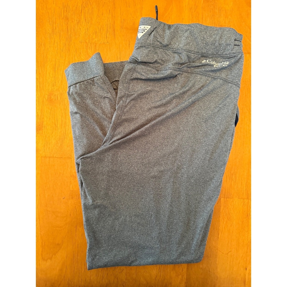 Columbia PFG Womens Heather Grey Joggers Drawstring Active Pants Pockets L